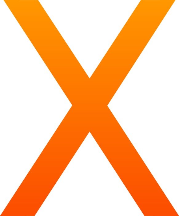 orange cross on a white background