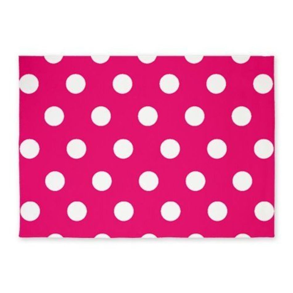 Hot Pink White Polka Dot 5x7area Rug By