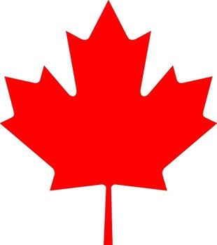 Flag Red Sign Outline Symbol Canada Leaf Cartoon Public