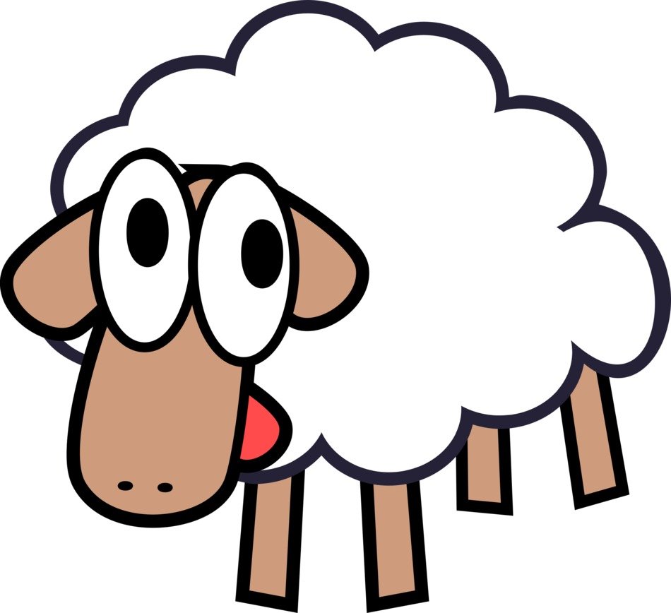 drawing of a white sheep on a white background