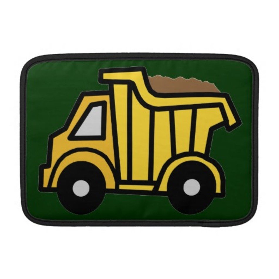 Cartoon With A Construction Dump Truck Macbook Air Sleeve