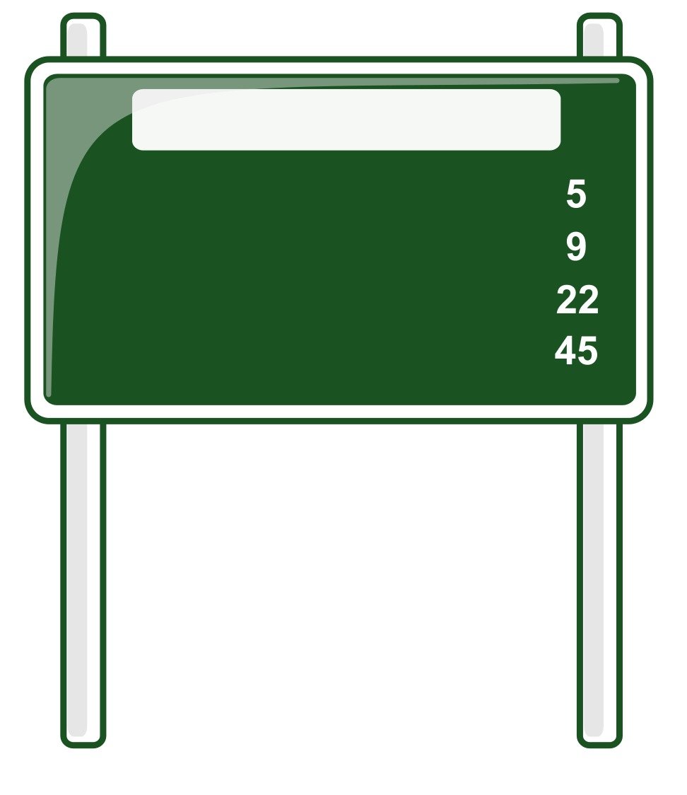 Illustration of the green Road Sign free image download