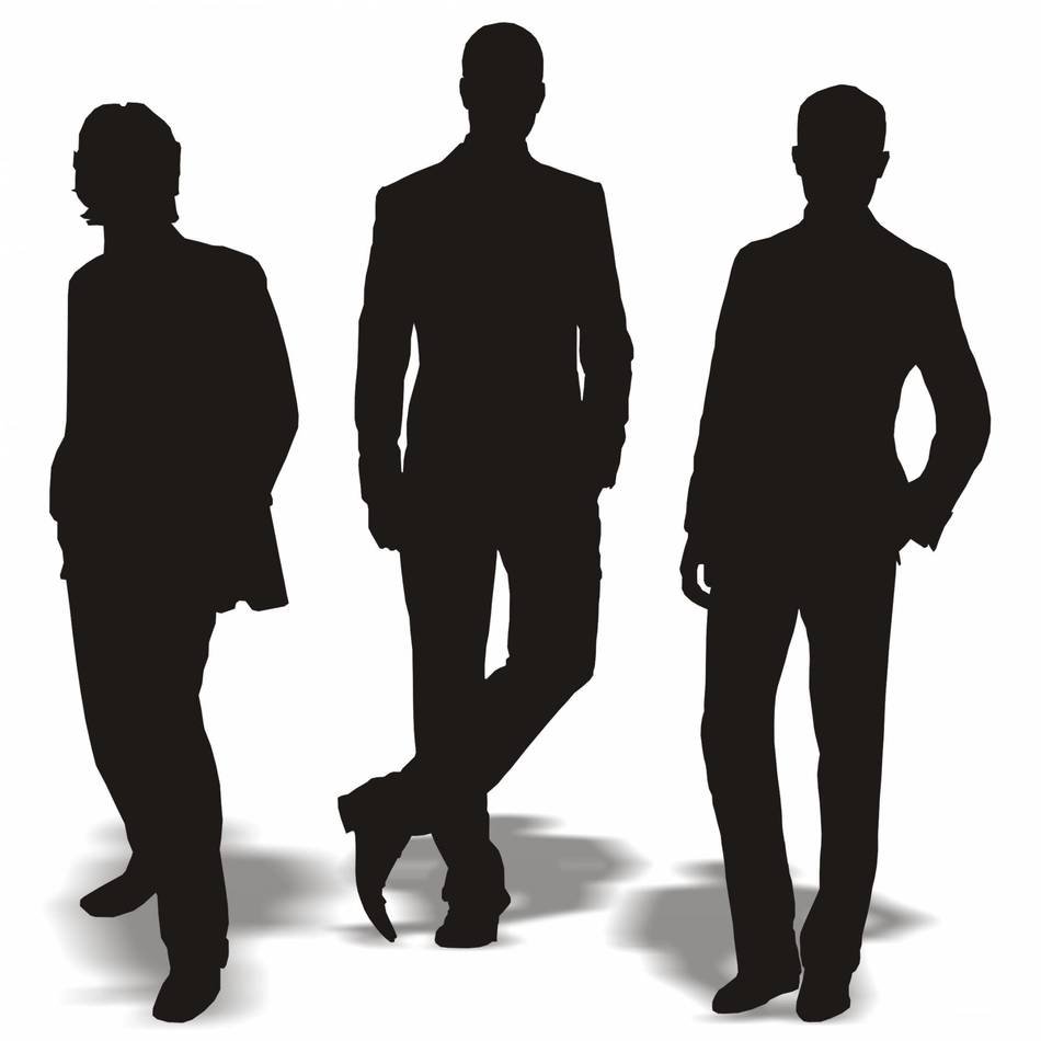 three Man Silhouette drawing