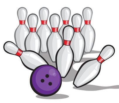 Vector Crashing Into Pins Pows Logocom