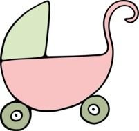 Pink And Green Pram At Clkercom Vector Online