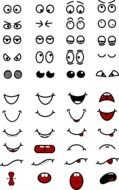 collage of various expressions of the eyes and facial expressions