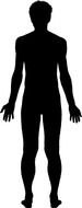 black silhouette of a man on a white background