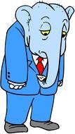 Sad elephant Cartoon drawing