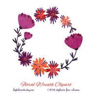 Floral Wreath Instant Download Watercolor Digital N2