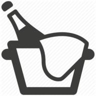 Champagne silhouette drawing