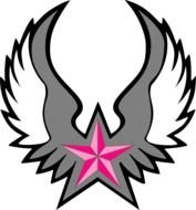 Pink Nautical Star Wings At Clkercom Vector