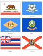 Usa State Flags &ndash; Ca Ct De Id Hi Fl Kidspressmagazinecom