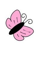 Pink and black drawing of the butterfly clipart