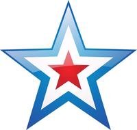 red star in a blue star as a picture for clipart