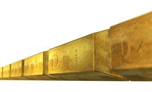 gold bars on a white background