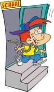 caricature of a child at school
