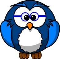 Blue Owl With Glasses At Clkercom Vector Online