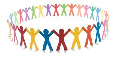 circle of human colorful figures