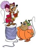 drawn cartoon mouse from Cinderella