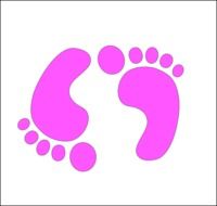 Footprints Barefoot Pink At Clkercom Vector