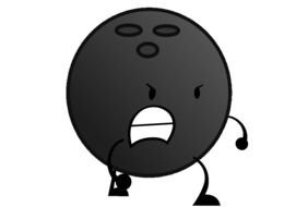 drawn angry bowling ball