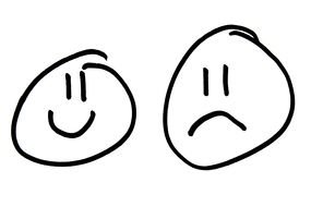happy and sad faces