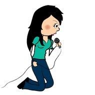 singer with a microphone as a picture for clipart