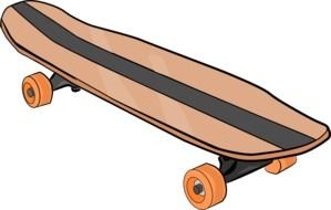 orange and grey Skateboard, drawing