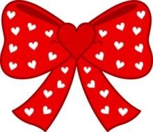 red bow in white hearts