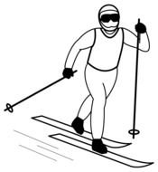 Funny Snow Skiing drawing