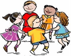 drawing of dancing children in a circle
