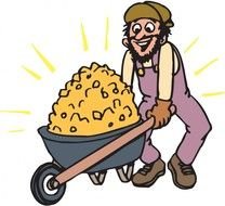 happy gold digger as a graphic image