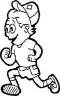running child boy, outline