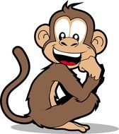 Laughing cartoon monkey