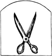 painted black scissors on a white sheet