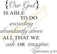 20 Scripture Our God Is Able Wall Art Words Vinyl Lettering Decal N2