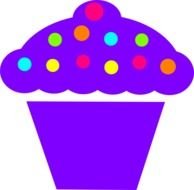Purple Polka Dot Cupcake At Clkercom Vector N2