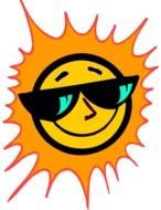 colorful sun in sunglasses as a graphic