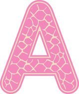 pink letter A with white stripes
