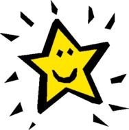 yellow funny star drawing