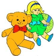 Colorful different toys clipart