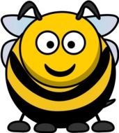 Very Cute Cartoon Of A Honeybee With Adorably Large Eyes