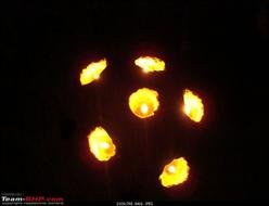 burning lights in the dark