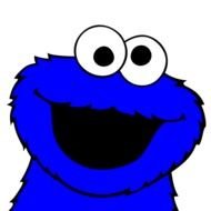 blue cute monster on a white background