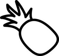 black and white pineapple as a picture for clipart