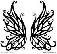 Black Fairy Wings Tattoo Design