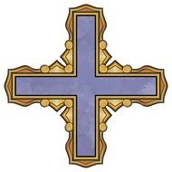 Two Greek Crosses In Wedgewood Blue Patterns And Plain