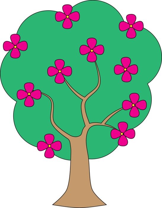 Clipart of the purple blossoms on a tree