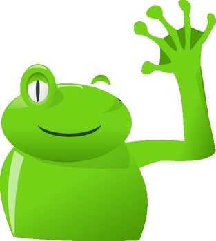 Frog Wave Left At Clkercom Vector Online Royalty clipart