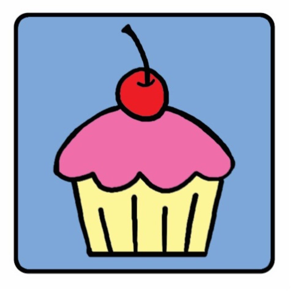 Cartoon Cupcake Frosting Cherry Dessert Photo Cutouts